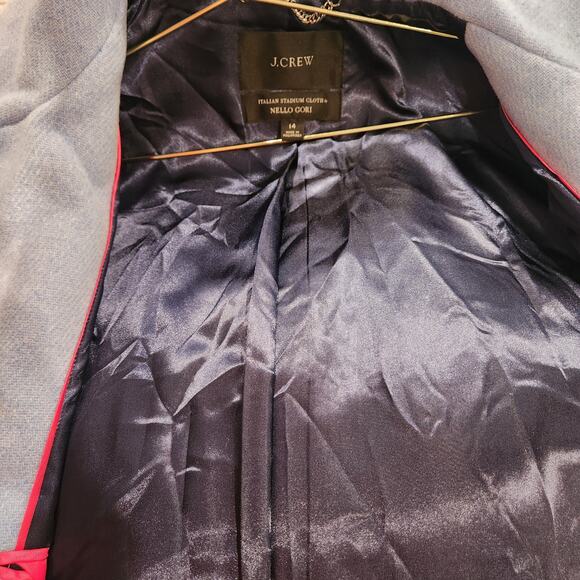 J.Crew Cocoon light blue coat in Italian stadium cloth wool size 14 - Picture 9 of 12